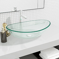 vidaXL Lavabo Verre trempé 54,5x35x15,5 cm Transparent