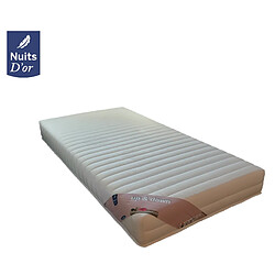 Nuits D'Or Matelas 90x200 Mousse Haute Résilience HR 35 Kg/m3 Hauteur 18 Cm Soutien Très Ferme ( 90 x 200 ) Up + Protège Matelas OFFERT