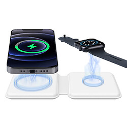 Universal Chargeur Duo sans fil magnétique sécurisé pour Apple 12 Mini 11 Pro XS Tapis de recharge rapide maximum pour Pro Watch | Chargeur de téléphone mobile