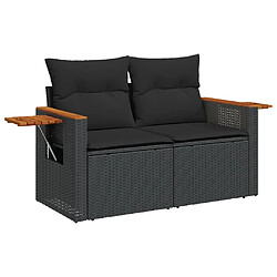 Avis vidaXL Salon de jardin 8 pcs avec coussins noir résine tressée