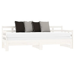 Acheter Maison Chic Lit d'appoint Blanc Bois de pin solide 2x(90x190)cm,Lit coulissant Lit de repos -GKD22745