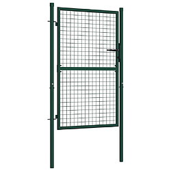 vidaXL Portail de clôture acier 100x125 cm vert