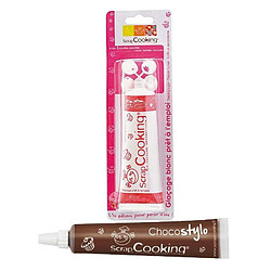 Scrapcooking Tube glaçage blanc 100 g + Stylo chocolat 