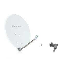 Antenne Parabole Satellite ALUMINIUM Cahors ANT 80HD + LNB Single - 80 CM, Gain 38,1 dB, 12,625 GHz 