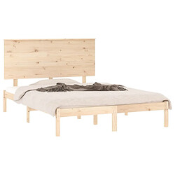 Avis Maison Chic Lit Moderne Chambre - Cadre/structure de lit pour adulte bois massif 135x190 cm double -MN14713