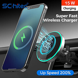 Universal 15W Qi Magnetic Wireless Car Charger Porte Téléphone Portable 12 Pro Max Wireless Charger Porte Voiture pour 12 | Porte Téléphone Portable Rep.