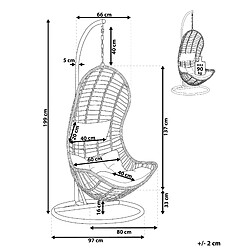 Avis Beliani Fauteuil suspendu avec support PINETO Gris