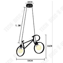 Avis Tech Discount TD® Lustre à bicyclette éclairage lampe suspension/ Décoration Vintage/Lampe E27 lumières décoratives Lustre fer forgé vintage le