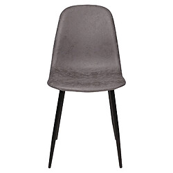 Alter Ensemble de 2 chaises modernes en éco-cuir, pour salle à manger, cuisine ou salon, cm 56x45h87, couleur gris