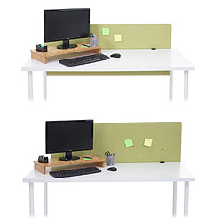 Mendler Cloison acoustique de bureau HWC-G75, protection visuelle de bureau Tableau d'affichage, double paroi tissu/textile ~ 60x75cm vert