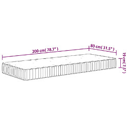 vidaXL Matelas à ressorts ensachés moyen 80x200 cm pas cher