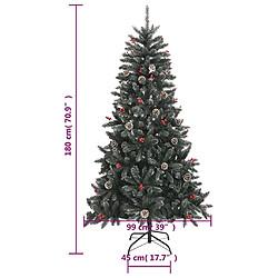 vidaXL Sapin de Noël artificiel avec support Vert 180 cm PVC pas cher