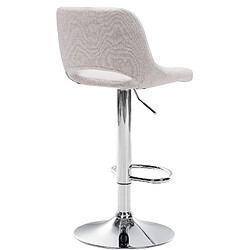 Acheter Decoshop26 Tabourets de bar chaises haute x2 avec repose-pieds en tissu crème piètement métallique chromé 10_0004093