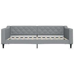 Maison Chic Lit d'appoint avec gigogne et tiroirs | Lit de jour | Lit de repos gris clair 100x200 cm tissu -GKD52955 pas cher