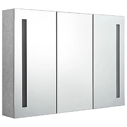 Helloshop26 Armoire de salle de bain à miroir led 89 x 14 x 62 cm MDF gris 02_0006607