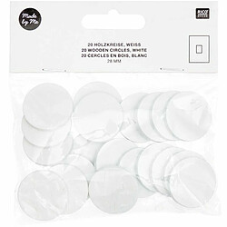 Rico 20 disques en bois blanc - petit 28 mm 