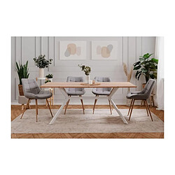 Table a manger - Onex 81A -180 x 75 x 90 cm - Coloris chene artisant / blanc - Pieds métal, plateau mélaminé