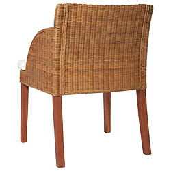 Maison Chic Lot de 2 Chaises à manger avec coussins,Chaises de cuisine style scandinave - rotin naturel -MN76244 pas cher