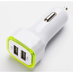 Shot Double Adaptateur LED Prise Allume Cigare USB pour IPHONE 12 Max Double 2 Ports Voiture Chargeur Univers (JAUNE)