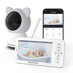 5 Pouces Bébé Moniteur Bébé Moniteur Bébé Moniteur Bidirectionnel Voix Interphone App Télécommande