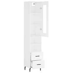 Avis vidaXL Buffet haut Blanc 34,5x34x180 cm Bois d'ingénierie