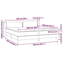 vidaXL Sommier à lattes de lit et matelas Noir 200x200 cm Velours pas cher