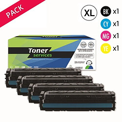 TONER SERVICES Compatible HP 201X Pack de 4 toners Noir, cyan, magenta et jaune XL