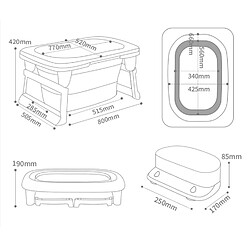 IKIDO Grande baignoire pliable ultra compact, baignoire enfant en plastique avec bouchon de vidange, pieds pliable, antidérapant et facile à ranger (orange) pas cher