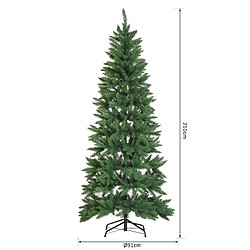 Avis Homcom Sapin de Noël artificiel Ø 91 x 210H cm 865 branches épines imitation Nordmann grand réalisme vert