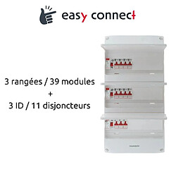 Coffret électrique pré-équipé - 3 rangées - 39 modules - 3 ID/11 disjoncteurs - EasyConnect - Thomson