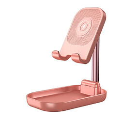 Wewoo Support de de bureau de charge sans fil pour tablette de téléphone portable pliable WS2 rose