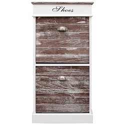 vidaXL Armoire à chaussures Marron 50 x 28 x 98 cm Bois de Paulownia