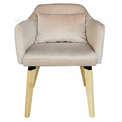 Paris Prix Fauteuil Scandinave en Velours Nari 70cm Beige