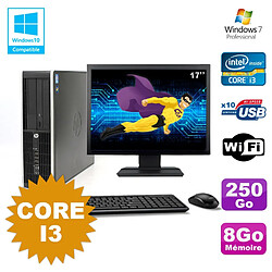 Lot PC HP Compaq 6200 Pro SFF Core i3 3.1GHz 8Go 250Go DVD WIFI W7 + Ecran 17 · Occasion 