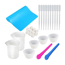 Trousse à Outils De Bijoux De Moulage De Moule De Résine UV De Tasses à Mesurer De Mélange De Silicone 40pcs