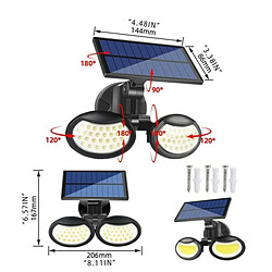 Tradex AVEC DOUBLE PANNEAU SOLAIRE MURAL PIR DÉTECTEUR DE MOUVEMENT ET DÉTECTEUR CRÉPUSCULAIRE