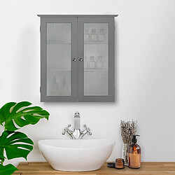 Placard mural de salle de bain armoire de rangement gris Connor Teamson Home EHF-581G