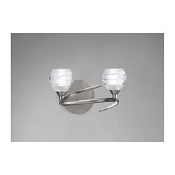 Luminaire Center Applique murale Loop avec interrupteur 2 Ampoules G9 ECO, nickel satiné