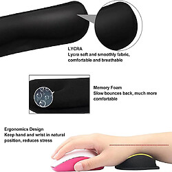 Universal Reste du poignet pour le clavier et le poignet ergonomique de souris avec de la mousse à mémoire pour soulager l'ensemble de tampon noir au poignet