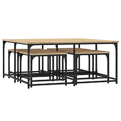 vidaXL Tables basses gigognes 5 pcs chêne sonoma bois d'ingénierie