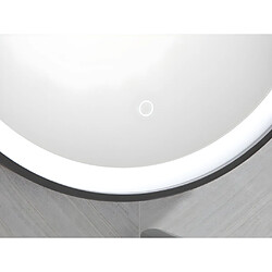 Acheter Vente-Unique Miroir de salle de bain lumineux rond noir à Leds - D. 60 cm - NUMEA