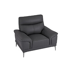 Vente-Unique Fauteuil en cuir anthracite ATESSO