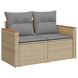 Acheter vidaXL Salon de jardin avec coussins 9pcs mélange beige résine tressée