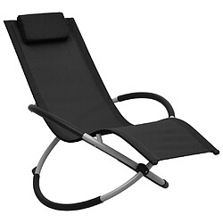 Helloshop26 Transat chaise longue bain de soleil lit de jardin terrasse meuble d'extérieur pour enfants acier noir 02_0012913 