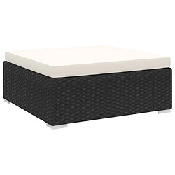 Maison Chic Repose-pied,Tabouret confortable sectionnel 1 pc avec coussin Résine tressée Noir -MN34551