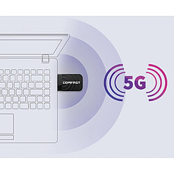 2.4G + 5G double fréquence 1300M Gigabit Carte réseau sans fil USB Mini Portable Wifi Réseau Récepteur