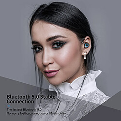 Avis Universal Écouteurs Bluetooth sans fil Sport Bouchons d'oreille étanches Écouteurs Bluetooth 5.1 avec microphone Contrôle tactile Écouteurs 9D HiFi