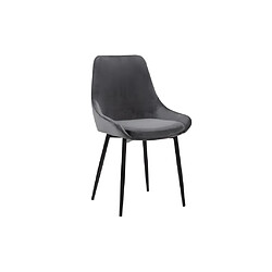 Acheter Vente-Unique Lot de 2 chaises - Velours et métal noir - Anthracite - MASURIE