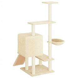 Arbre à chat avec griffoirs,niche pour chat en sisal crème 130,5 cm -MN18091 pas cher