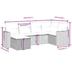 Avis vidaXL Salon de jardin avec coussins 6 pcs marron résine tressée